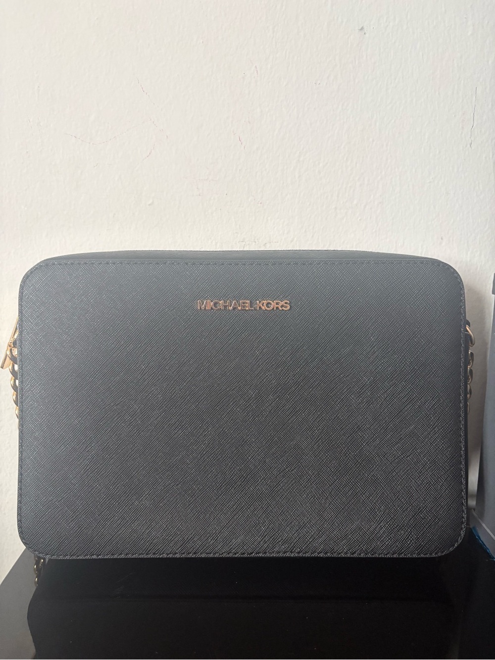 Michael Kors Black Crossbody Bag with Gold Hardware